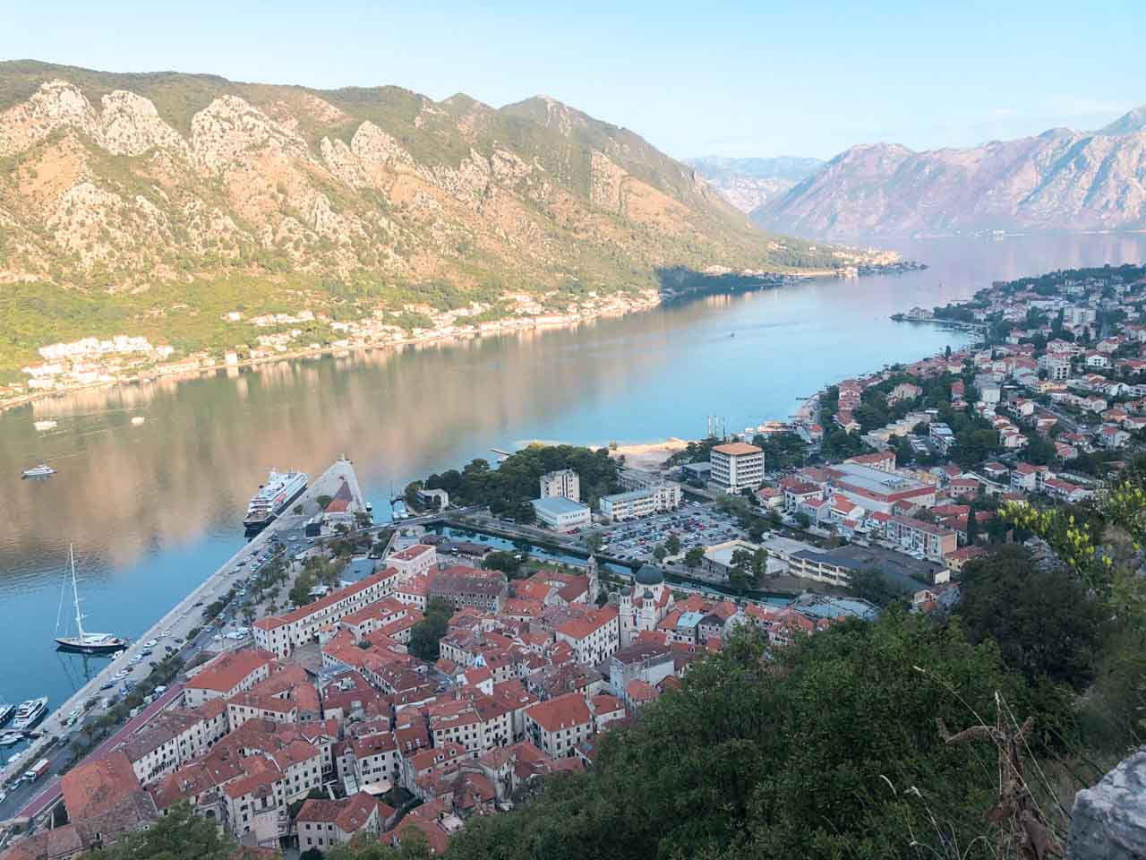 Kotor Bay seen from the top of the Kotor City Walls
