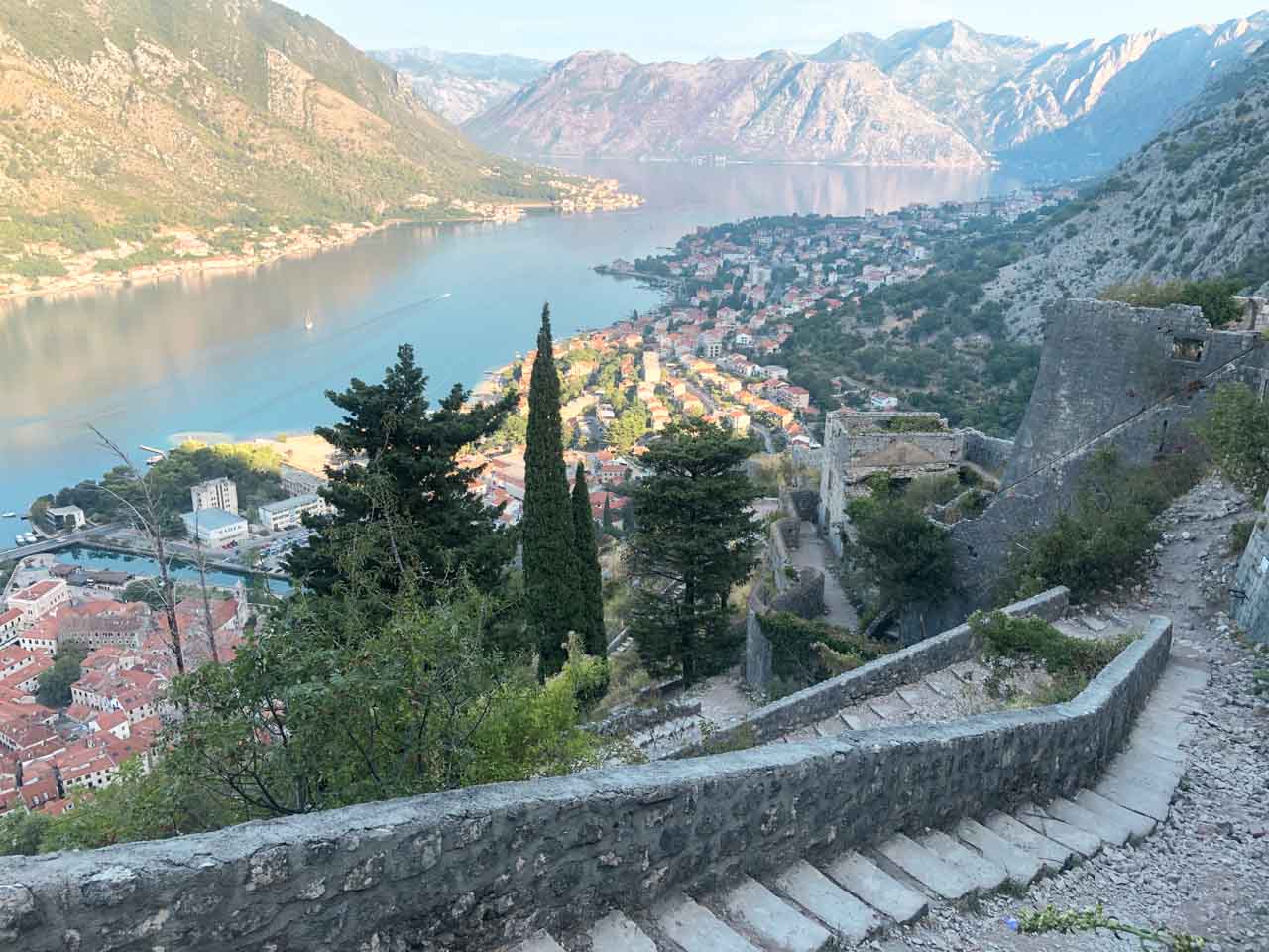 Kotor Bay seen from the top of the Kotor City Walls