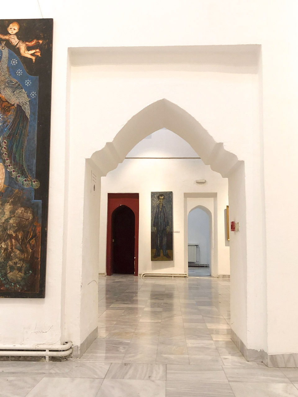 Arched entryway inside Daut Pasha Hamam in Skopje, North Macedonia