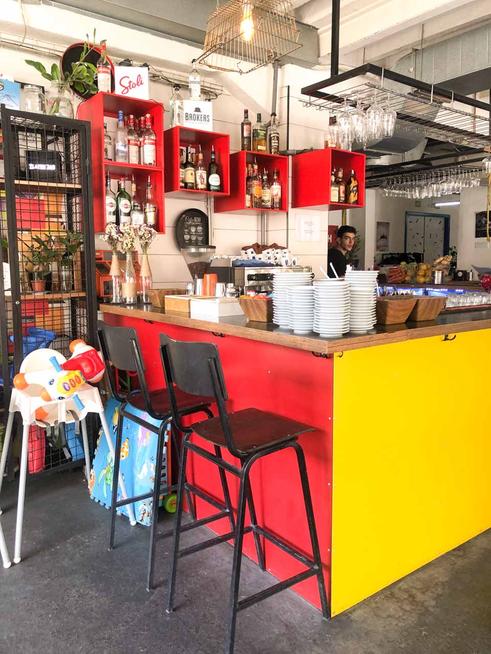 Bar area at Public Room in Skopje, North Macedonia