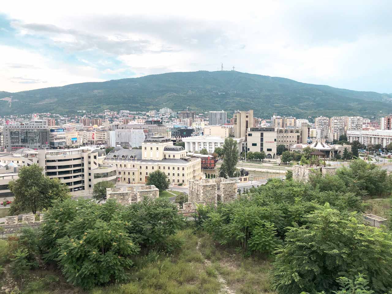 Panorama of Skopje seen from the top of the Skopje Fortress