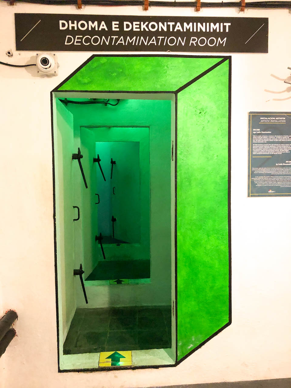 Decontamination room inside Bunk'Art 2 in Tirana, Albania