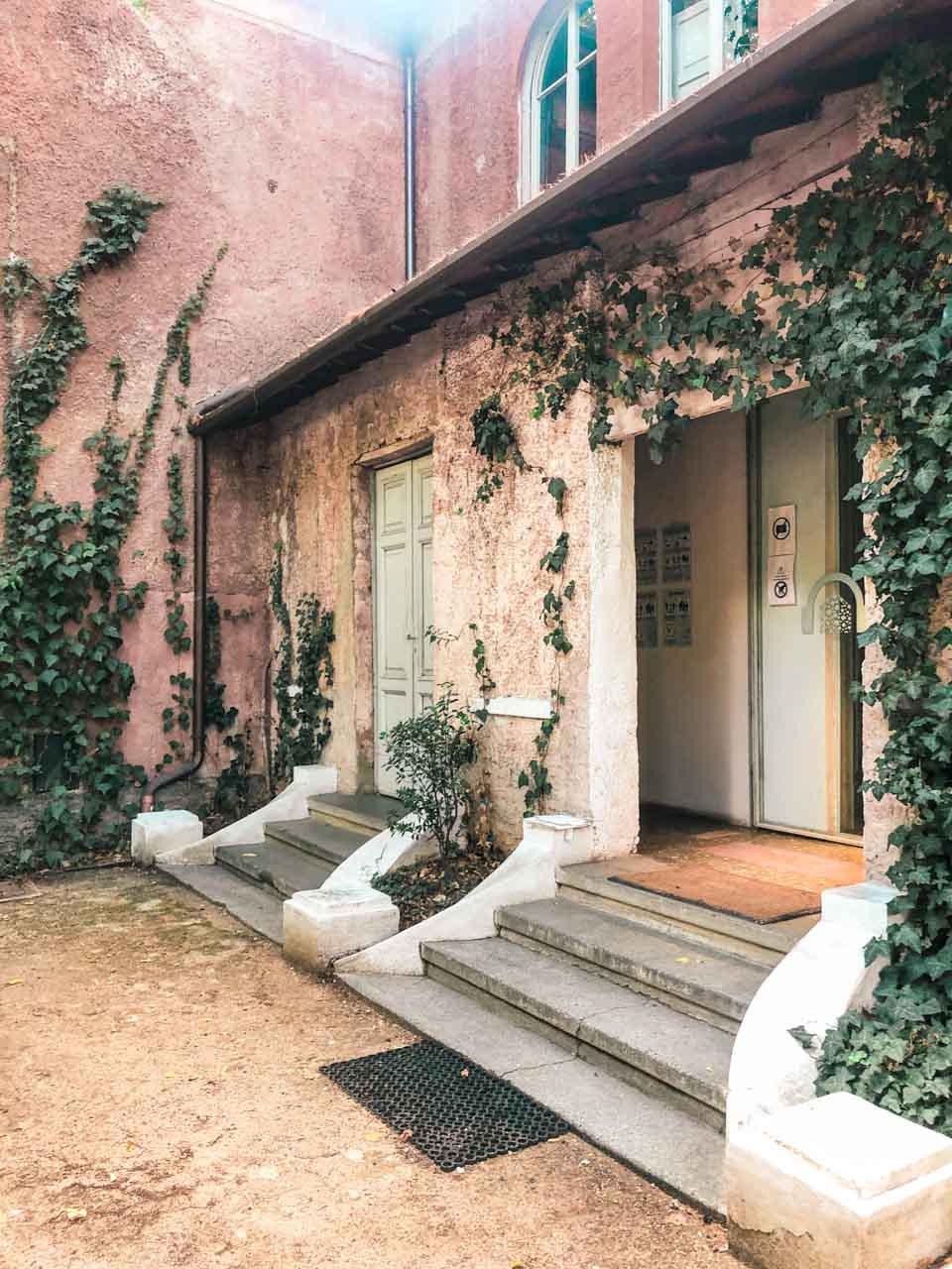 Entrance to the House of Leaves in Tirana, Albania