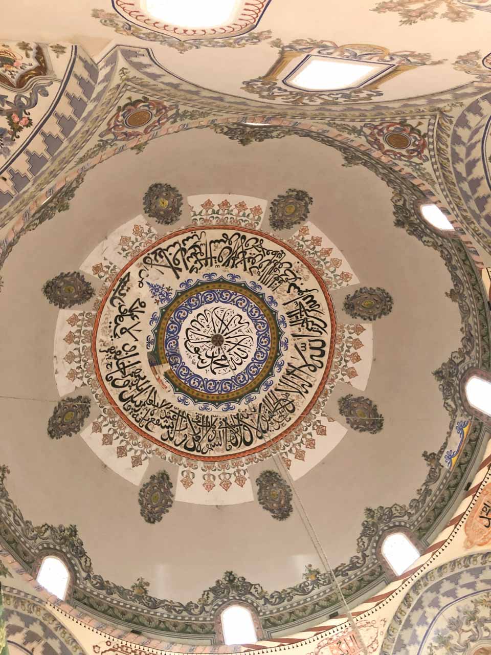 Painted dome inside the Sinan Pasha Mosque in Prizren, Kosovo