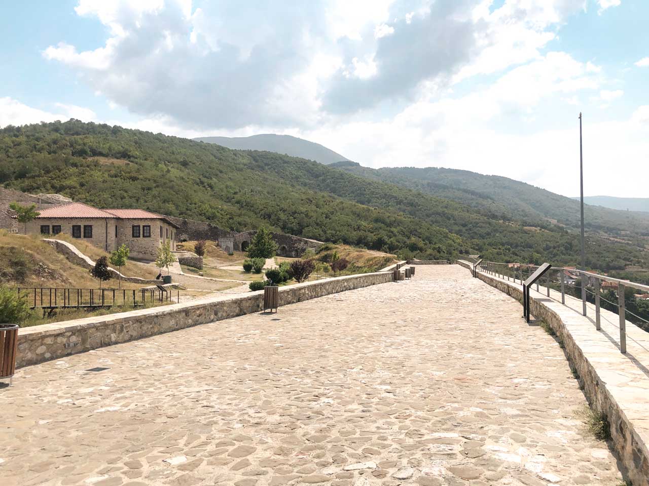 Cobblestone path at the top of the Prizren Fortress