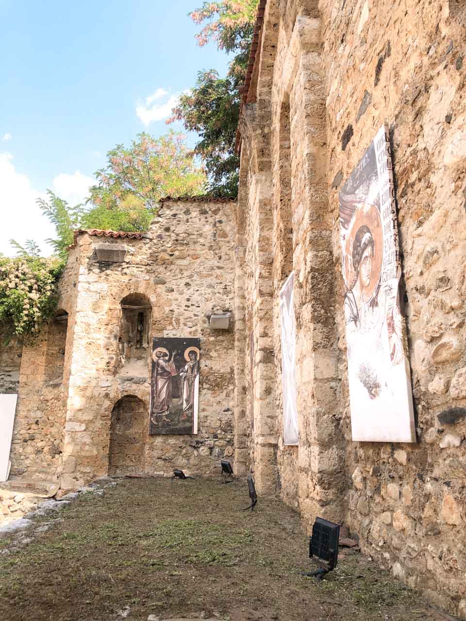 Paintings inside the ruins of the Church of the Holy Saviour in Prizren, Kosovo