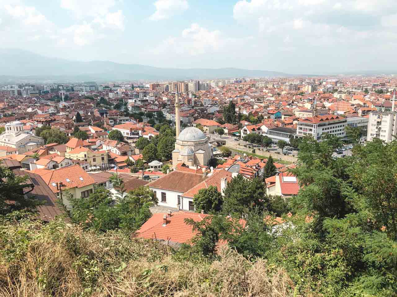 Panorama of Prizren, Kosovo seen from the Church of the Holy Saviour