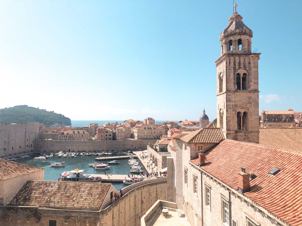 Dubrovnik Old Town seen from the top of the city walls