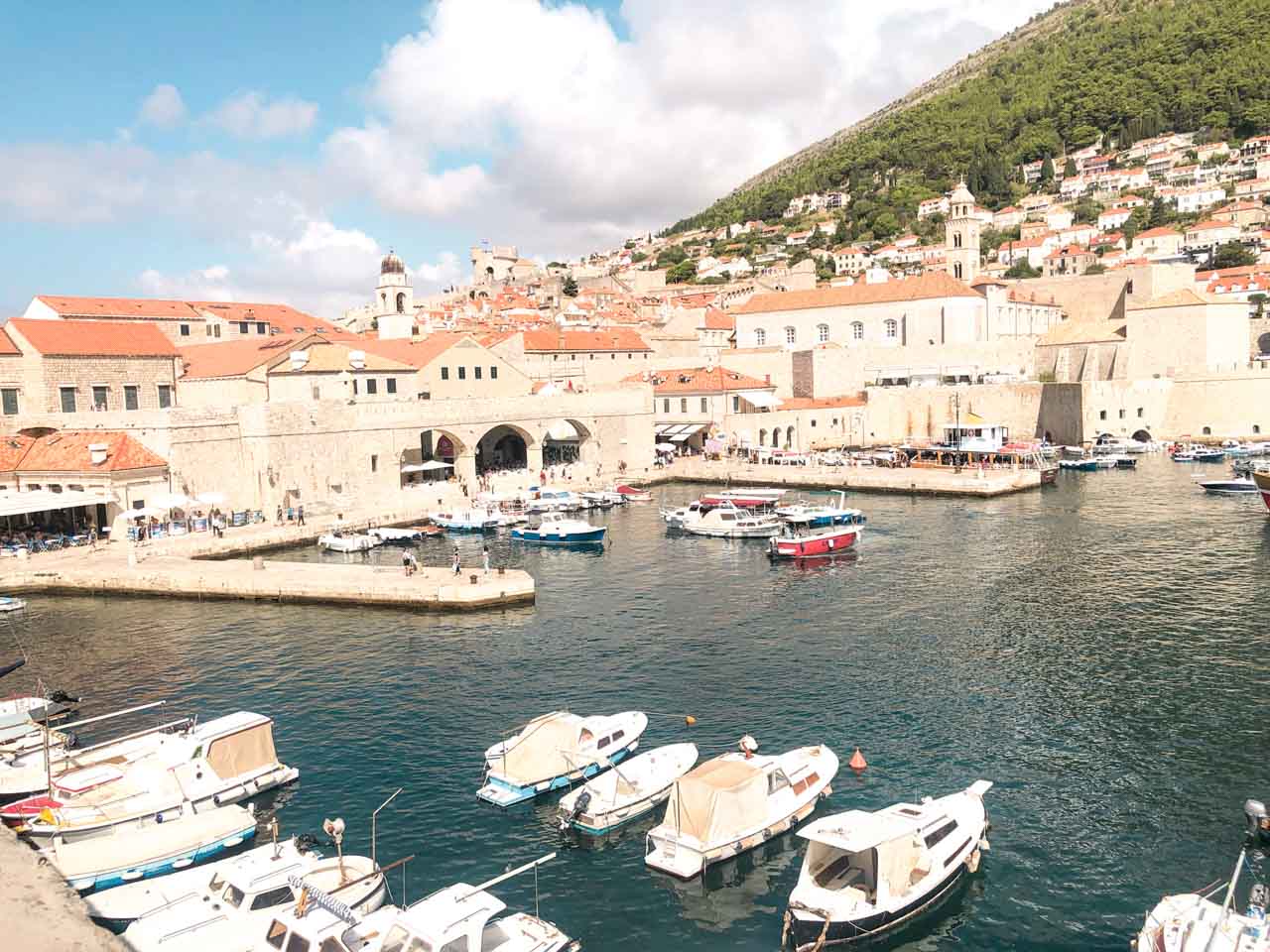 The old port of Dubrovnik - old city harbour in Dubrovnik, Croatia