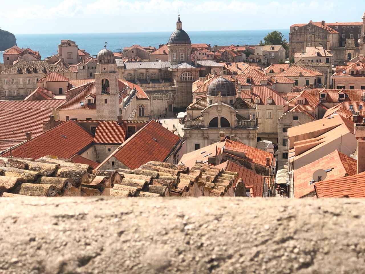 Dubrovnik Old Town seen from the top of the city walls