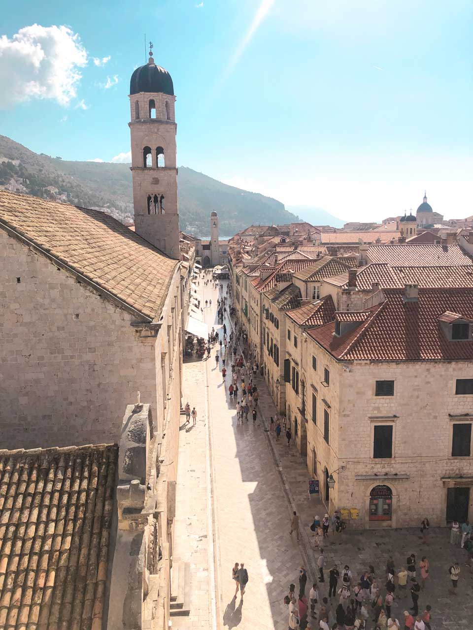 Dubrovnik Old Town seen from the top of the city walls