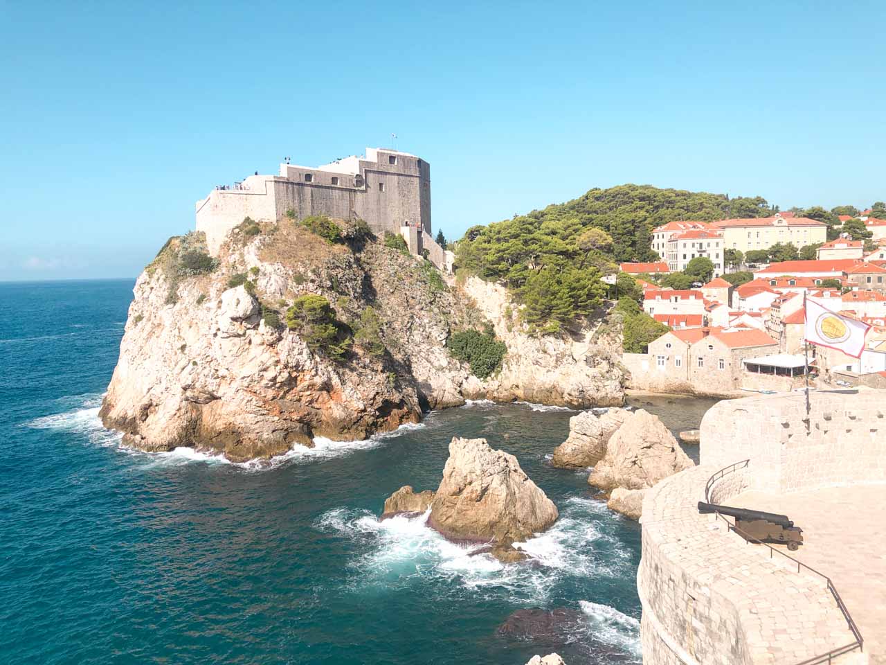Lovrijenac Fortress seen from the top of the Dubrovnik City Walls