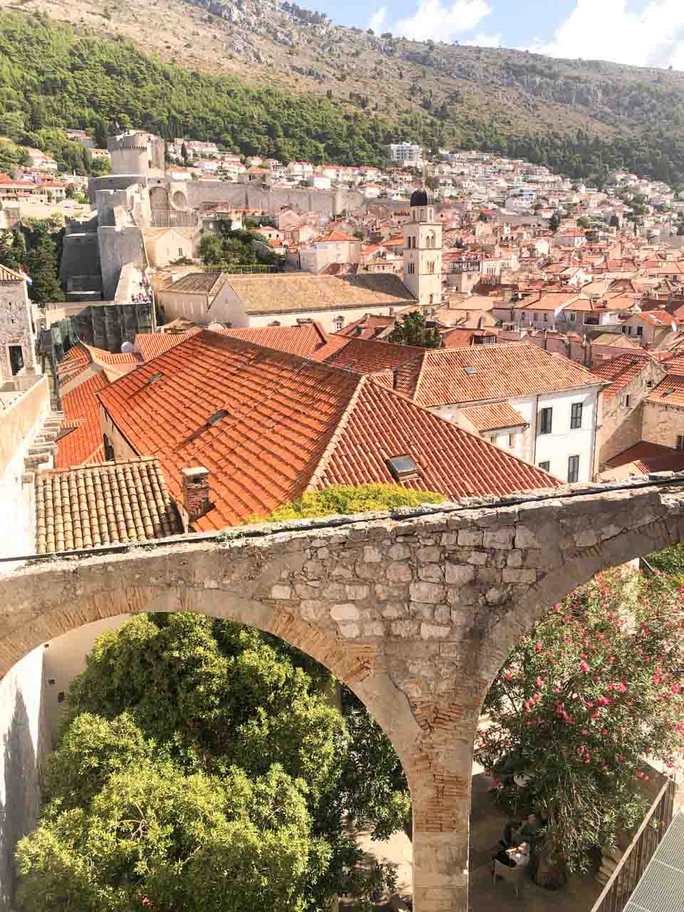 Dubrovnik Old Town seen from the top of the city walls