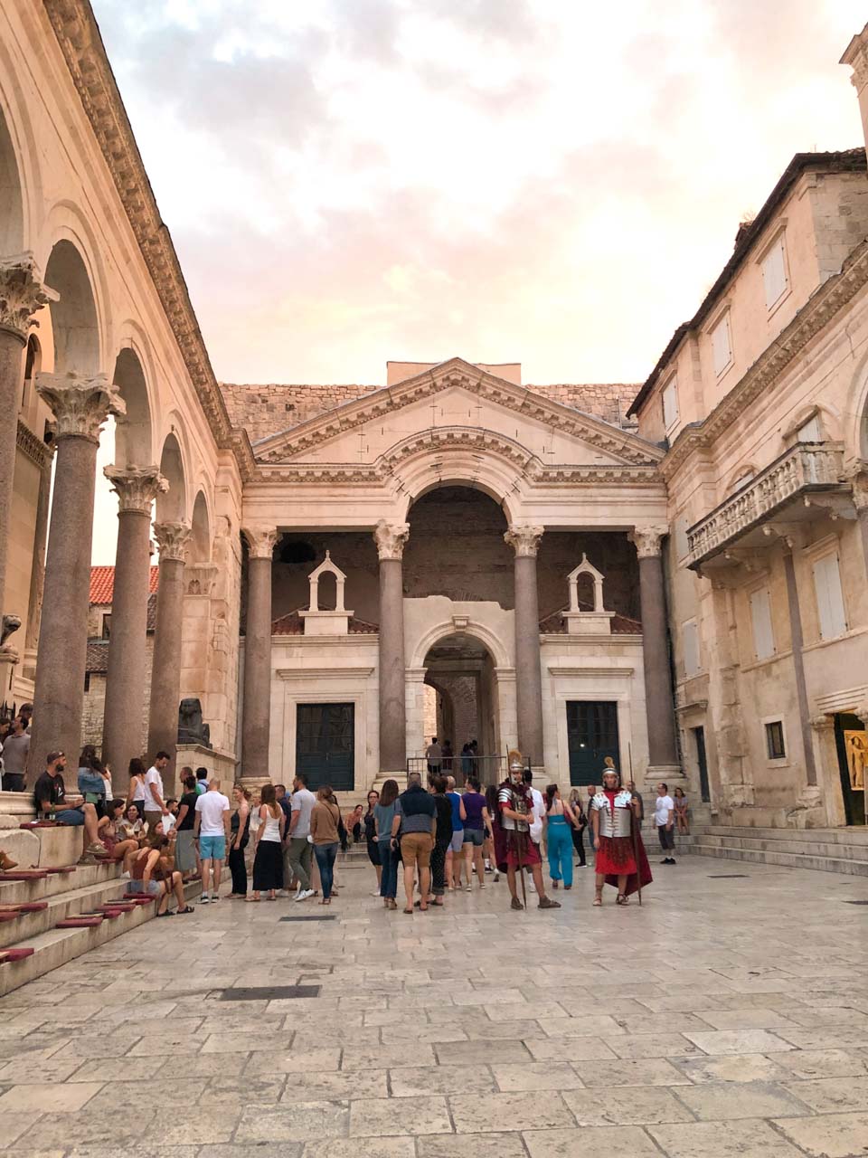 Peristyle of Diocletian's Palace in Split Old Town