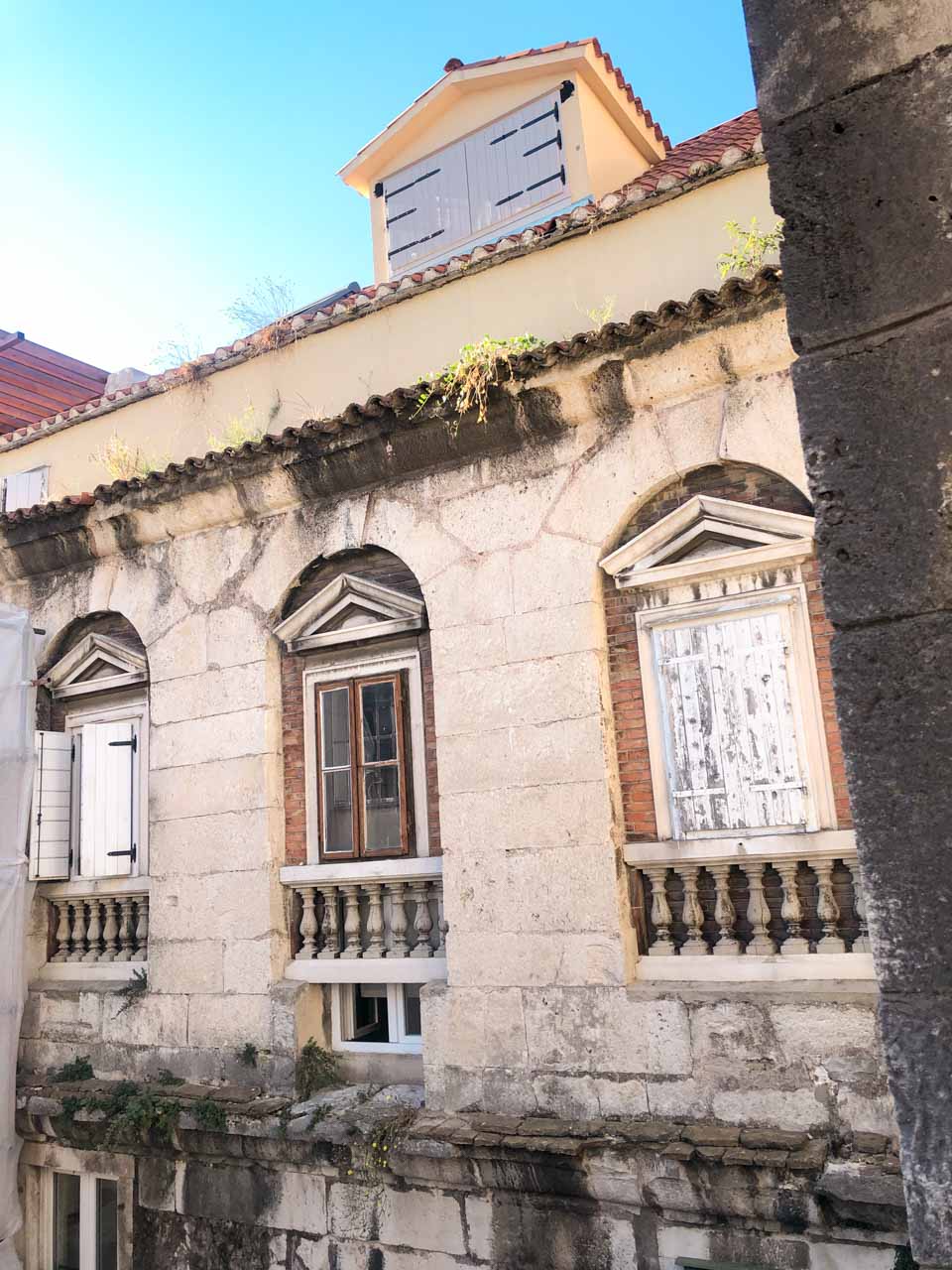 Façade of the former Diocletian's Palace in Split Old Town