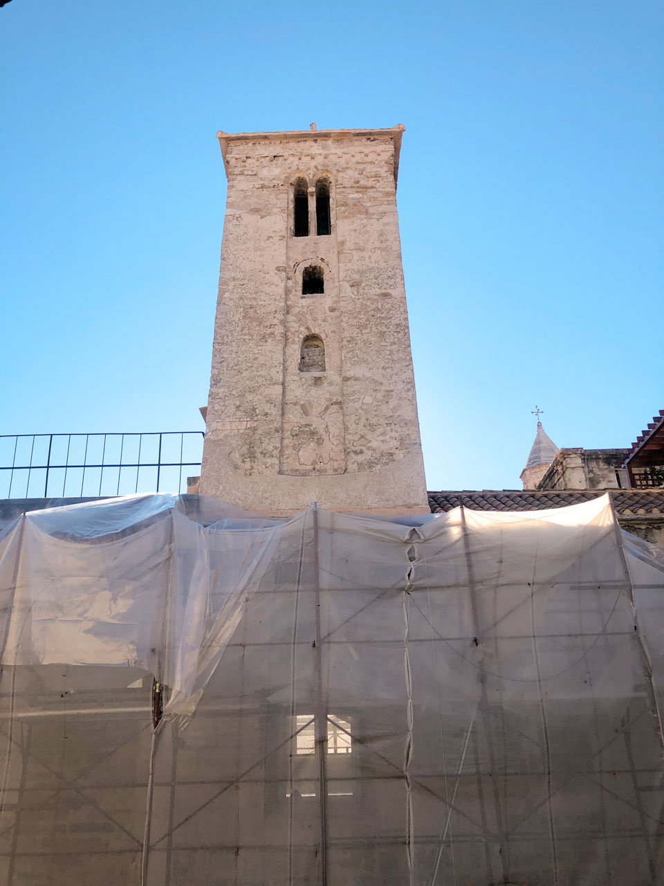 Iron Gate of Diocletian's Palace in Split Old Town under renovation