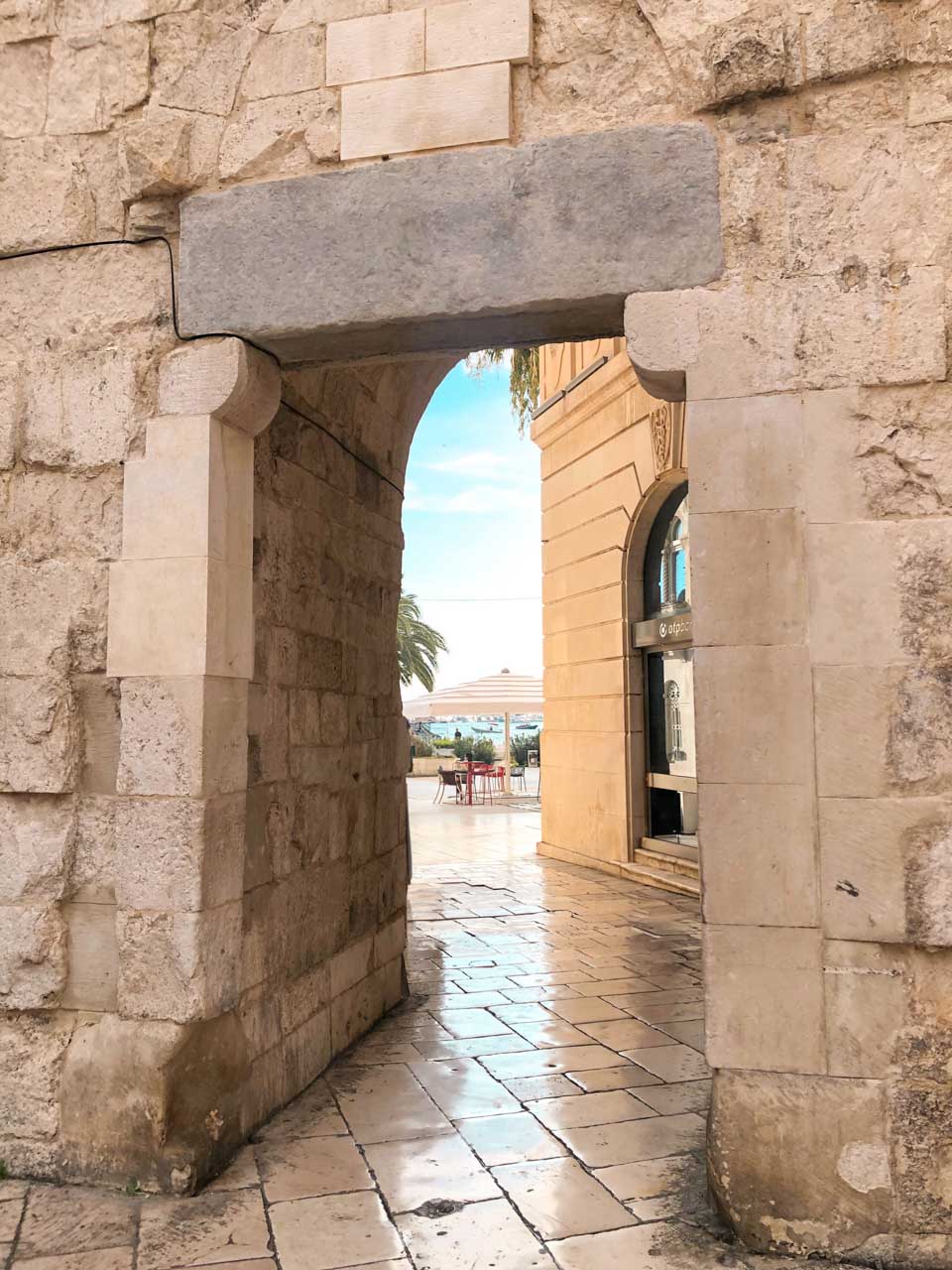 Stone gate in Split Old Town, Croatia