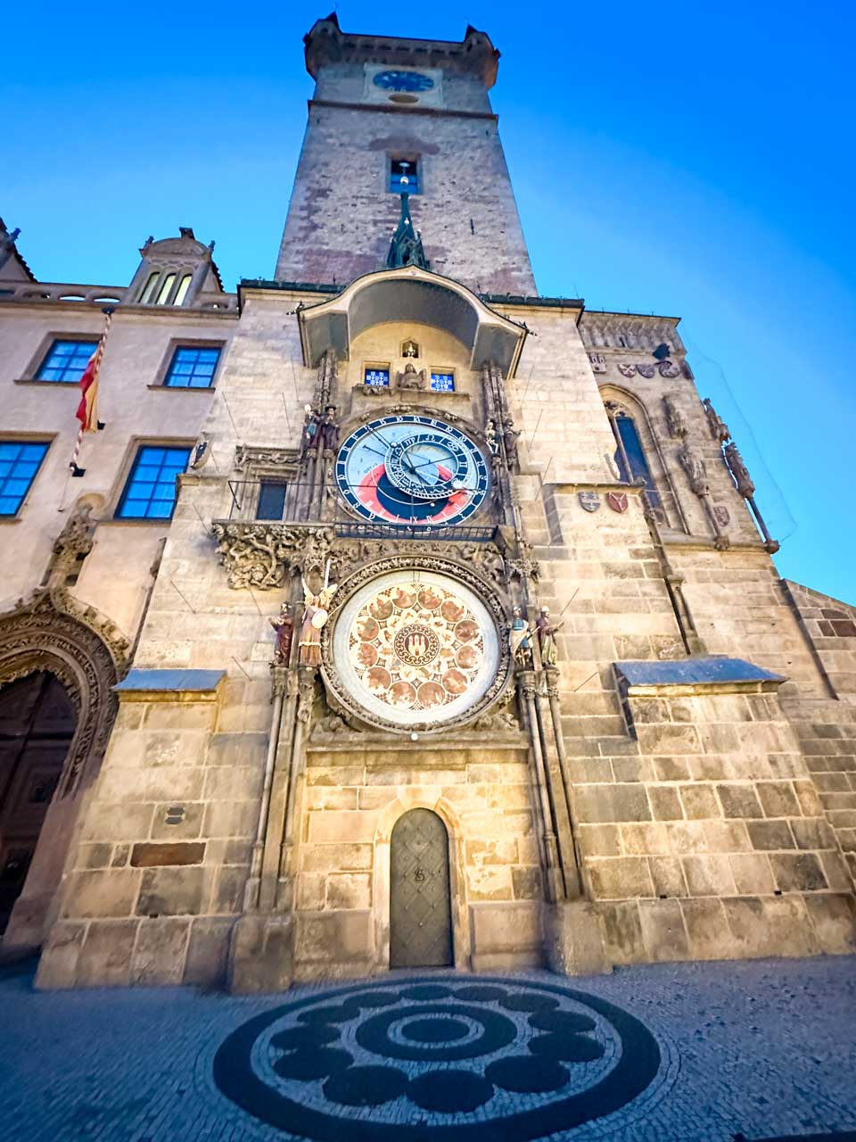 Prague Astronomical Clock / Orloj and the clock tower seen at night