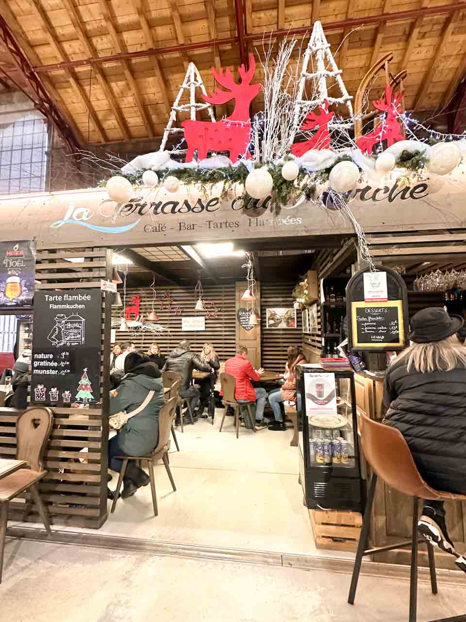 La Terrasse du March&eacute; restaurant located inside the covered market of Colmar