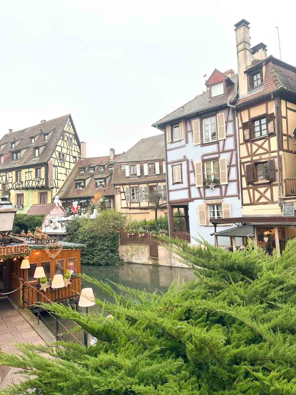 A view of the Colmar canal with traditional Alsatian houses