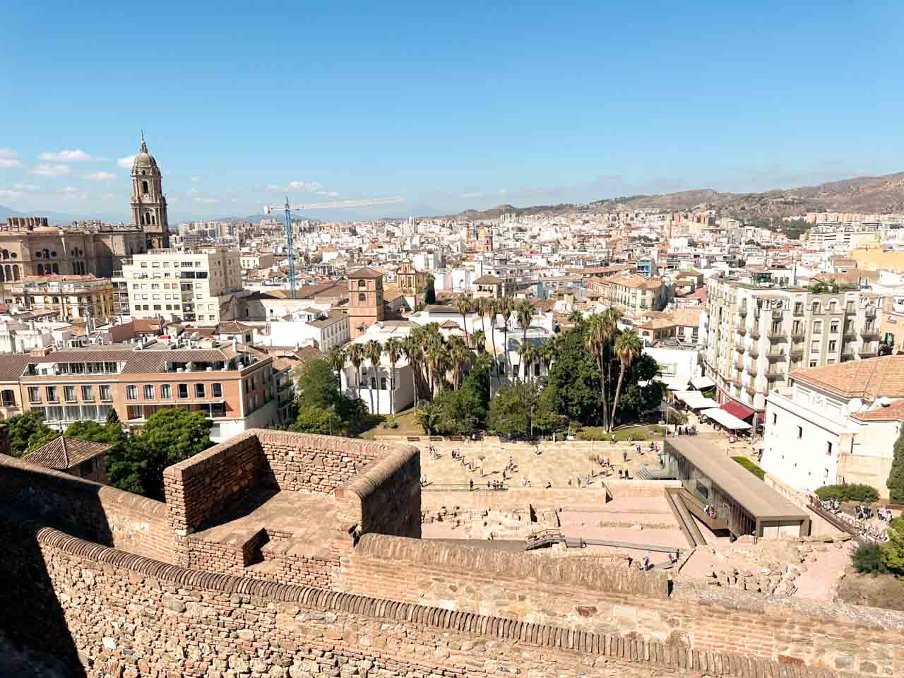The historical city centre of Malaga seen from Gibralfaro Castle