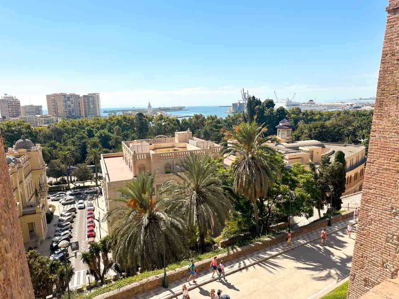 Panoramic view of Malaga seen from the Gibralfaro Castle