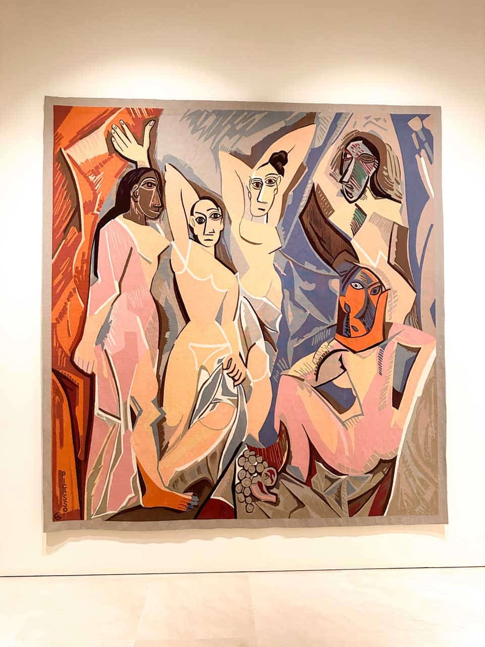 Tapestry of Les Demoiselles d'Avignon on display at the Picasso Museum in Malaga, Spain