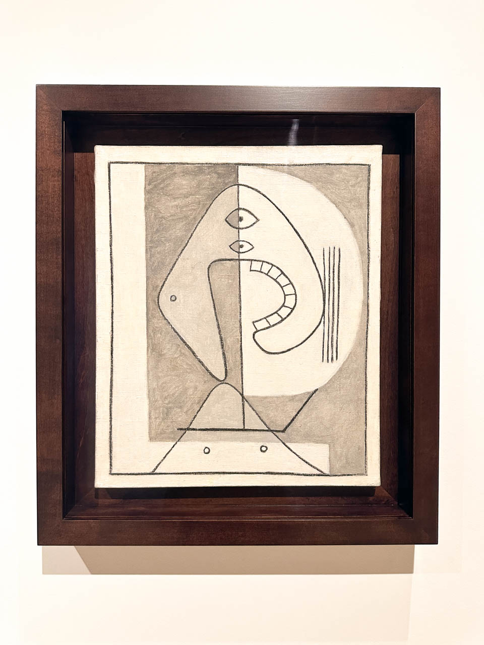 Visage sur fond bicolore by Pablo Picasso displayed at the Picasso Museum in Malaga