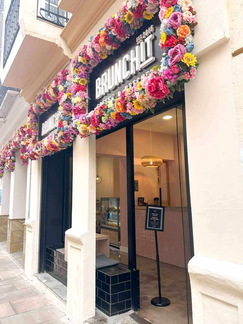 The entrance to Brunchit Coffee & Kitchen in Malaga, Spain