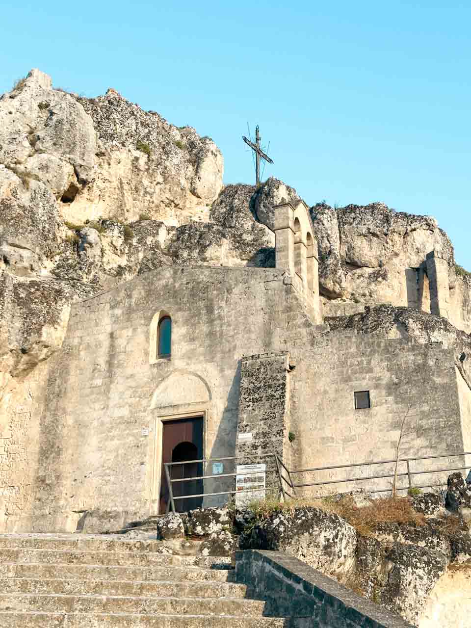 The rock church of Santa Maria de Idris in Matera's Sasso Caveoso district