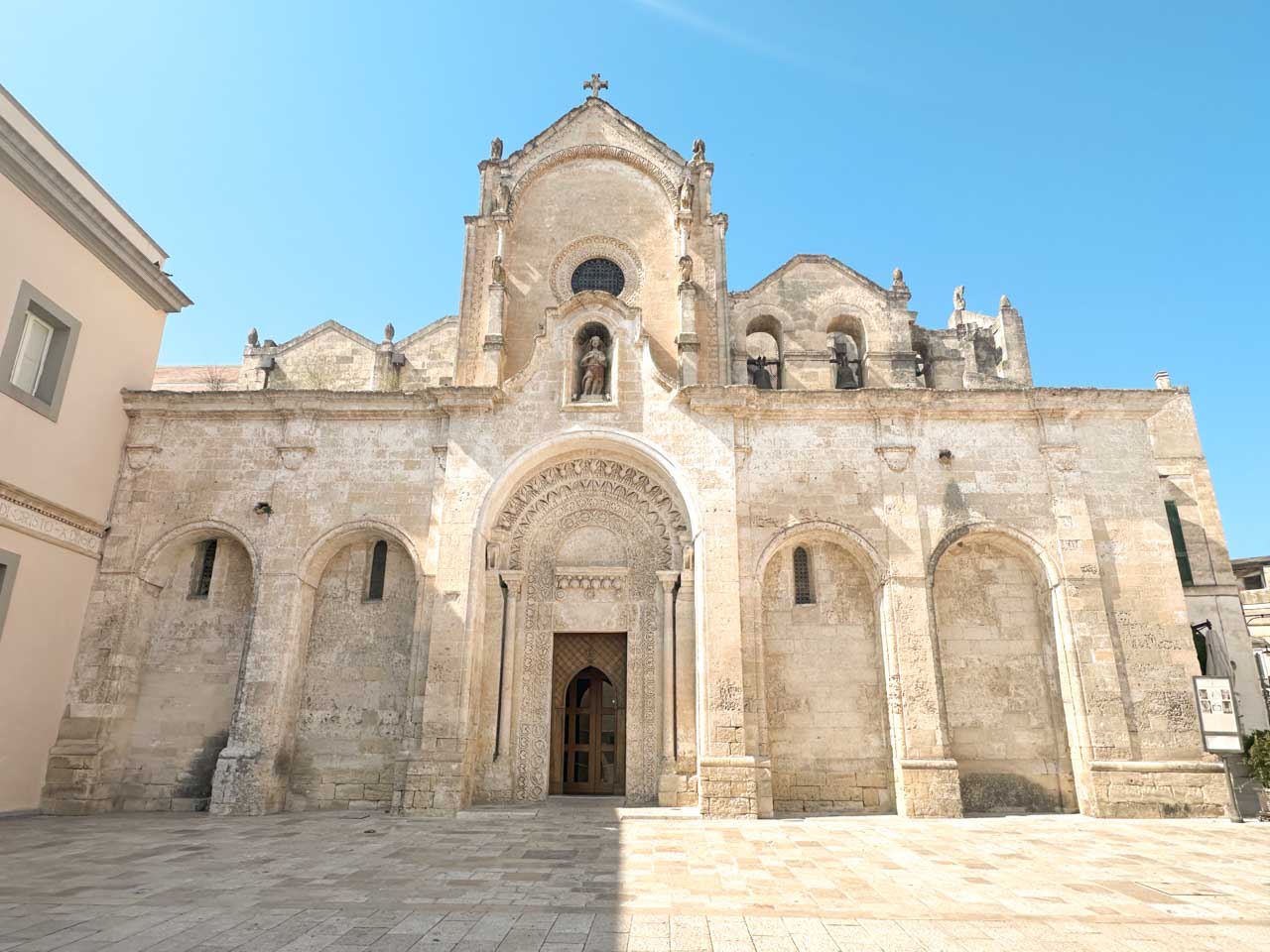 The Romanesque fa&ccedil;ade of the Church of Saint John the Baptist in Matera