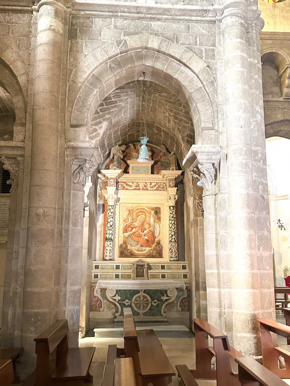 A side chapel inside the Church of Saint John the Baptist in Matera