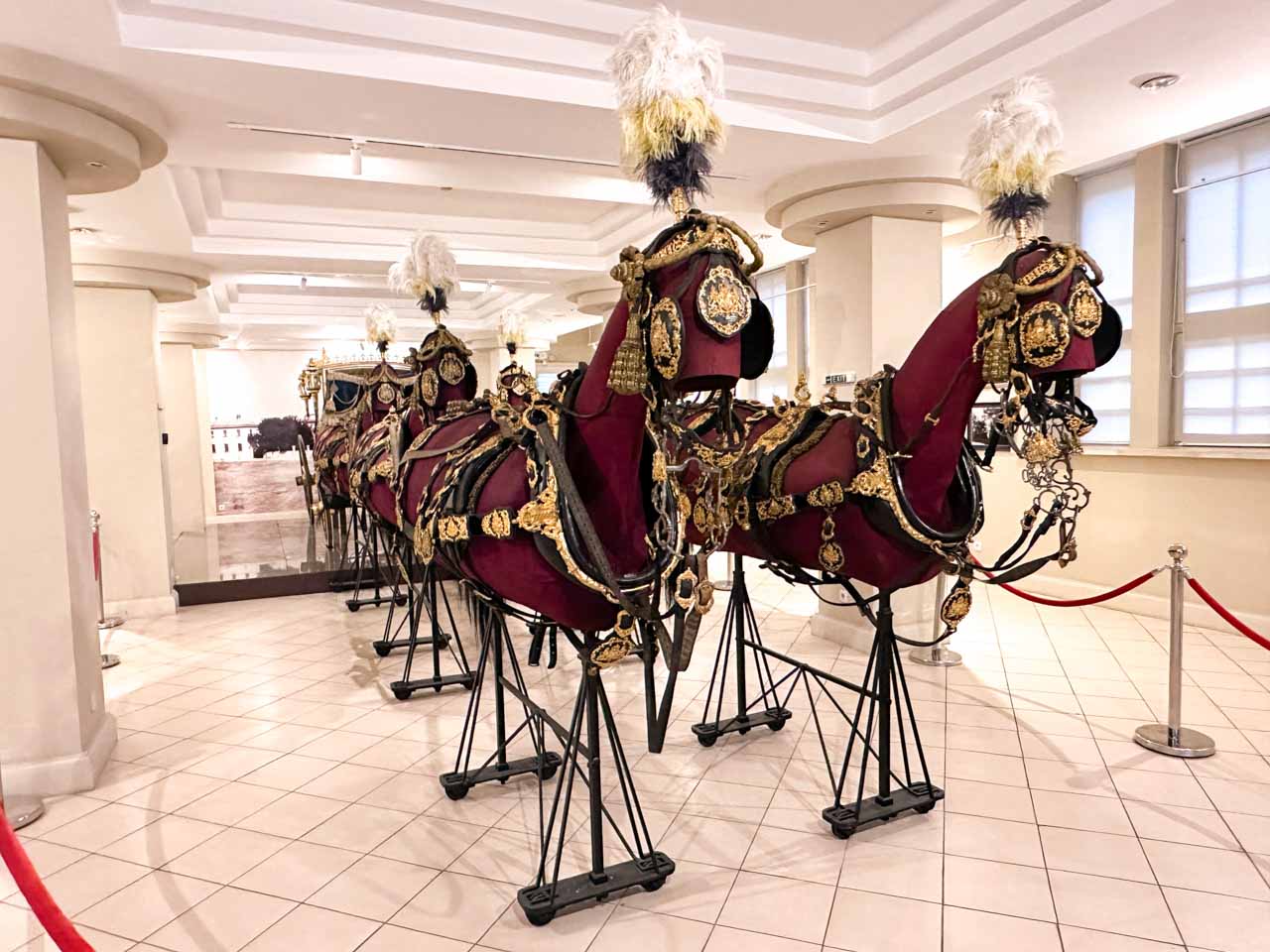 Decorative horse harnesses displayed at the Regional History Museum in Sofia