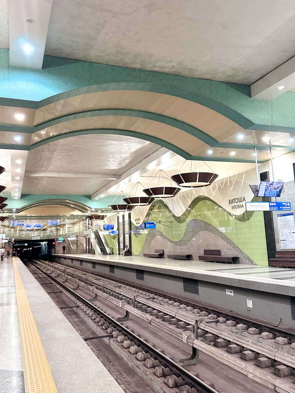 Vitosha metro station platform in Sofia, Bulgaria